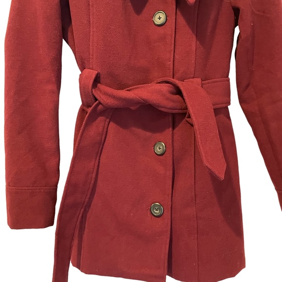 Jack Winter Pea Coat Size S Maroon - Picture 2 of 9